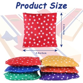 Lewtemi 12 Pieces Mini Bean Bags for Tossing, 2.4 x 2.4 Inch Star Beanbags Toys Small Bean Bags for Toss Indoor Outside Fun Sports Family Games, Carnival, Birthday Party, Classroom, Easter, Backyard