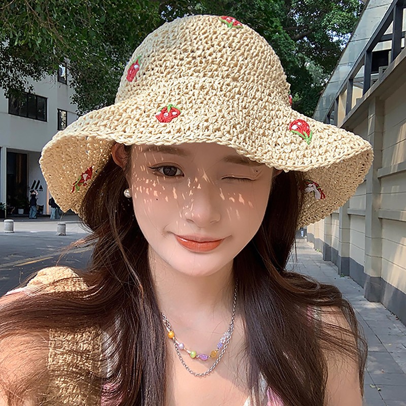 Meliyya Women's Straw Hat Foldable Adjustable Summer Straw Sun Hat