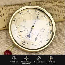 3-in-1 All-Season Wall Hanging Thermometer, Barometer, Hygrometer | Accurate Weather Station for Home and Office | Celsius Edition in/Outdoor