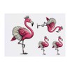 4 x 'Ballerina Flamingo' Temporary Tattoos - Water Resistant, Skin-Safe,
