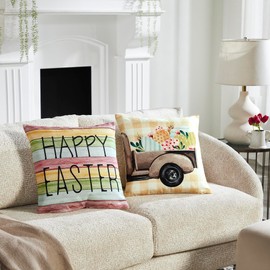 Happy Easter Pillow Cover Set of 2 16Lx16W