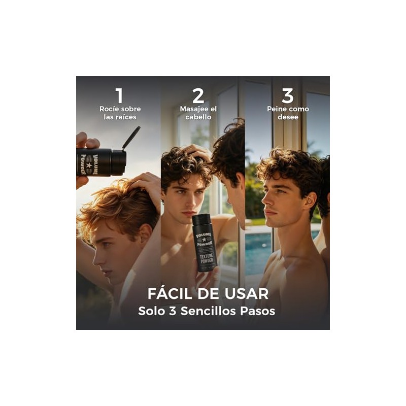 2PCS Polvo Texturizador Cabello Hombre,Polvo para Peinar Hombre