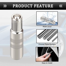 AICARS 39mm Valve Cap Stem Extension Extender Wheel Tire Cap Screw-on Chrome Valve Stem Cap for Auto Car Truck Chrome Plated Brass-Pack of 4