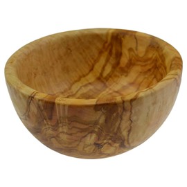 Olive Wood Round Bowl for Salad/Fruit, Wood Grain/Natural, 16 x 16 x 7 cm