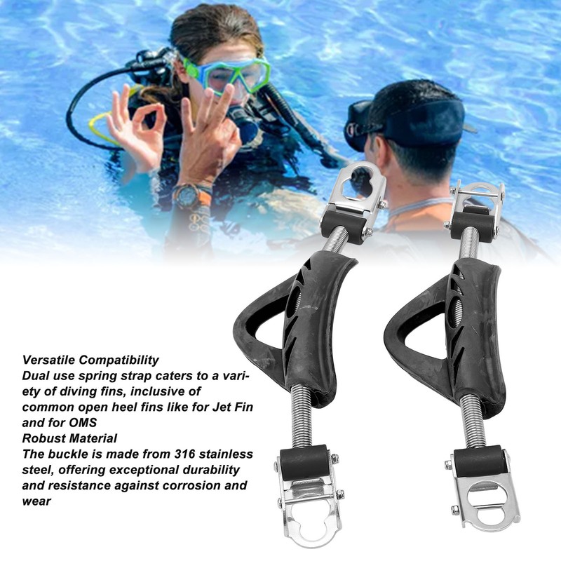 2PCS Diving Fin Spring Strap 316 Stainless Steel Dual Use
