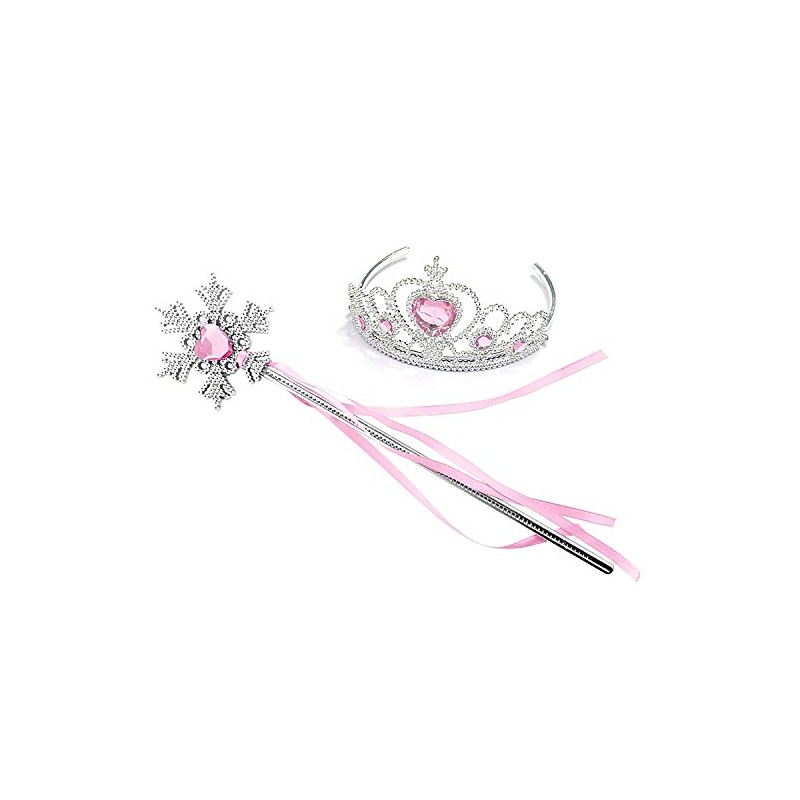 Kuzhi Juego de tiara y varita de princesa Elsa, joya