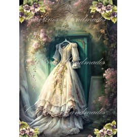 ELECTRIC QUILT COMPANY Romantic Victorian Dress Designer Cotton Fabric Quilt Block Multi-size - 7X10"