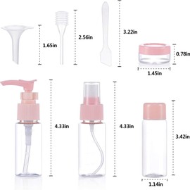 Botella de Viaje, 11 Piezas Set de Botellas Cosméticas, Botes Dispensadores Plastico, Recipientes de Viaje para Maquillaje Cosmético, Kit Aseo de Viaje para Avion (Rosa)