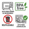 Vasos de Plástico Reutilizables, 400ml, Apilables, Aptos para Microondas y