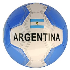 Football Argentina with Silver Flag Size 5 Colour White/Light Blue