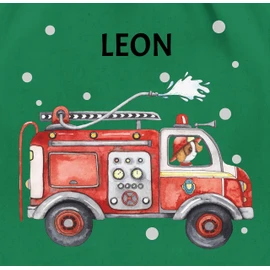 Geschenk mit Namen personalisiert by Shirtracer - Gym Bag Backpack - Fire Brigade Car I Fire Engine I 112 I Fire Truck I Fire Vehicle, 05 Green, Unit size