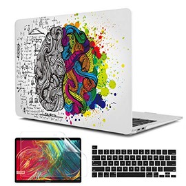 TwoL Plastic Hard Shell Case Cover and Silicone Keyboard Skin & Screen Protector Compatible New MacBook Pro 13 inch A2251 A2289 A2338 M1(Conceptive Brain)