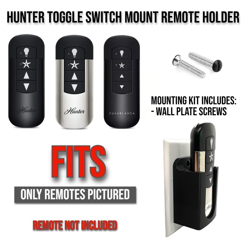 Toggle Switch Plate Mount for Hunter Ceiling Fan Remote -