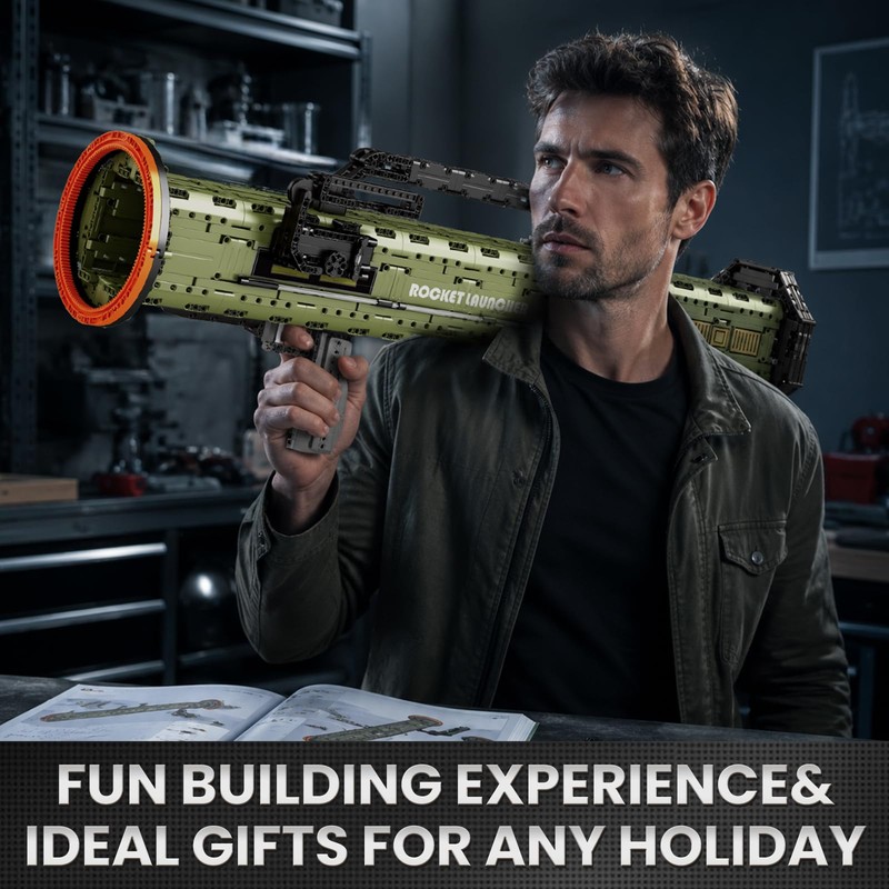 AT-4 Rocket Launcher Building Set,Military Block Gun Toy for Adults