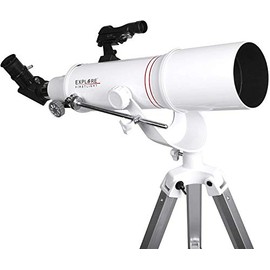 Explore Scientific FirstLight AR90mm White Tube Refractor Telescope with Alt/AZ "U" Yoke Mount, 500mm f/5.5 Focal Length