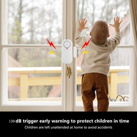 Door Alarm with Remote, 4 Pcs Wireless Door Sensor Alarm, Adjustable Volume,5 Mode, Door Chimes When Door Opens for Home, Business, Office