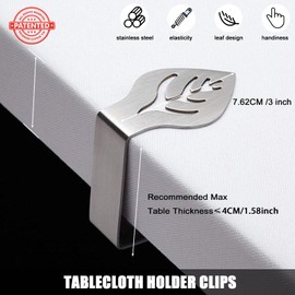 Tablecloth Clips Stainless Steel Pack of 10 Tablecloth Clips Table Cover Clips for Thick Tables, Garden Table, Restaurant, Family Dining Table Outdoor Tablecloth Clips Table Cloth Clips