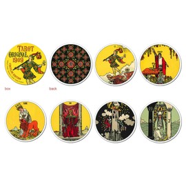 Nichiyu Tarot Cards, 78 Cards, Weighted Version, Round, Divination [Genuine] [Tarot Original 1909 TAROT ORIGINAL 1909 CIRCULAR EDITION] Japanese Instruction Manual Included "Pocket Manual" "Round Rider Version Tarot"