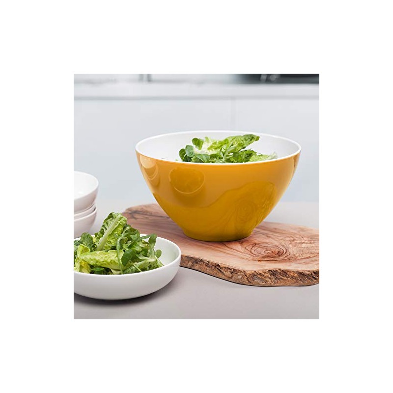 Zeal G217M Two Tone Salad Bowl 26cm-Mustard, Melamine