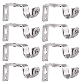 Creatyi Set of 8 Bronze Curtain Rod Brackets for 3/4 or 5/8 Inch Rod (Silver)