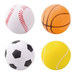 Kaiser KW-554AM Sports Balls, Set of 4, Soccer, Baseball, Basketball, Tennis, 1 Each