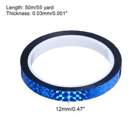 PATIKIL Prism Tape 0.5 Inch x 55 Yards, Holographic Metalized Reflective Adhesive for Detailing Accent Wall Decor Art, Blue