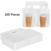DEAYOU 200 PCS Handle Drinking Poly Bag, Clear Plastic Drink