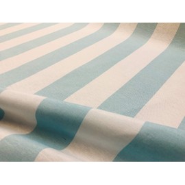 Sky Blue & White Sofia Striped Fabric 4 cm Wide Stripes for Curtains Upholstery Home Decor Table Runner Material - 280 cm Wide (Sold by The METRE)