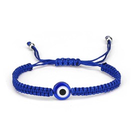 Evil Eye Bracelet Hand-Woven Red Rope Cord Fatima Hand Strand Bracelet Adjustable Kabbalah String Amulet Nazar Hamsa Eyes Thread Braided Bracelet for Women Protection Lucky Jewelry-blue eye