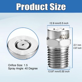 M MINGLE Universal Replacement Nozzle for Pressure Washer Undercarriage Cleaner, 40 Degree surface cleaner tips, Orifice 1.5, 1/4” Male NPT, 4000 PSI, 5 Pcs