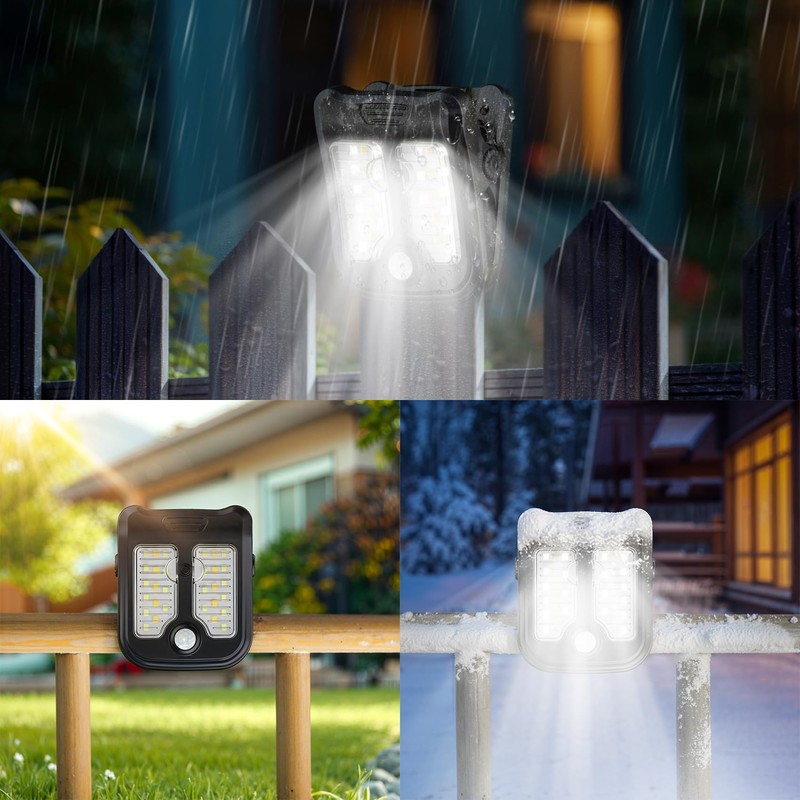 Tryme Small Solar Lights for Chain Link Fence Outdoor Motion