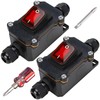 Pack of 2 Waterproof Inline Switch 12 V 20 A,