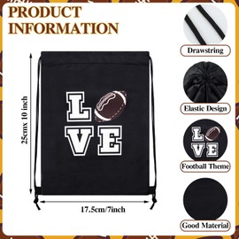 Sinmoe 20 Pcs Football Drawstring Bags Football Backpack Football Gift Bags Football Goody Bag Drawstring Goodie Favor Bags (7 x 10 Inch)