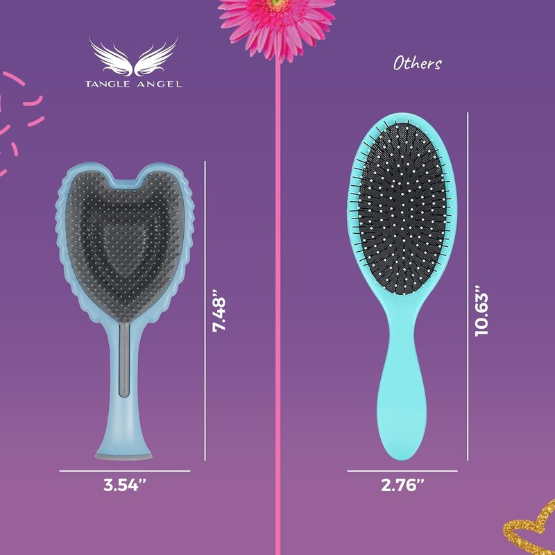 Tangle Angel Hair Brush Angel 2.0 Standard Style (2in Pink/Blue)