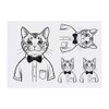 4 x 'Cat with Bow Tie' Temporary Tattoos - Water