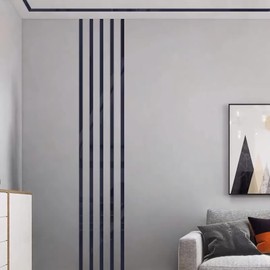 19.7 Ft. Mirror Wall Stickers, Self-Adhesive Acrylic Mirror Tiles, Removable Decals Stickers for Wall Frames/Wallpaper Border/Waist Lines