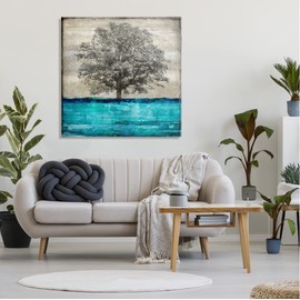 Stupell Industries Modern Turquoise Tree Collage Canvas Wall Art, Design by Eric Turner