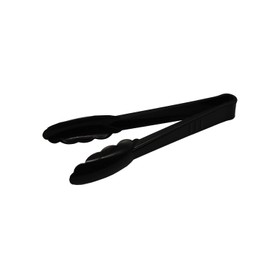 Party Essentials Plastic Buffet Party Catering Serving Tongs/Utensils, 9", 4-Count, Black