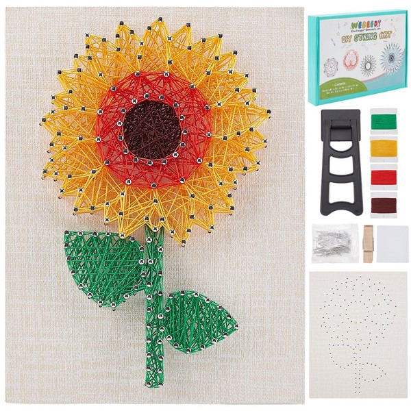 WEBEEDY Sunflower 3D String Art Kit DIY Nails String Art