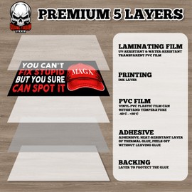 You Can't Fix Stupid But You Sure Can Spot It | Bumper Sticker or Car Magnet | Anti MAGA Sticker for Cars [7.5x3.75]