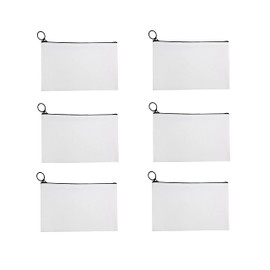 ZEN&TAO NUTFORD Canvas Purse Pouch Bag, 12oz Canvas, Vintage Zip Design, for Money Coin Accessories Holder or DIY Craft, for Women Men Kids (Large-Six-Pack), White, 01BS