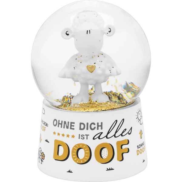 Sheepworld Dream Globe Motif Without You Snow Globe, Glass, Polyresin,