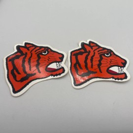 2 Tiger Head Decals / Stickers Vintage NOS 70s Mascot Sports Tigers School Lot