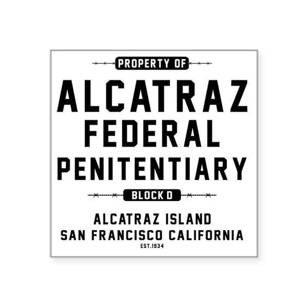 CafePress ALCATRAZ_Cp Square Sticker 3 X 3 Square Bumper Sticker