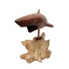 Shark LG Hand Carved Wood MACO Shark on Wood Coral
