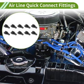 HOPESPANNER Push to Connect Air Fittings 5/32" Y Type Air Line Quick Connector Plastic 10 Pcs Black Silver Tone