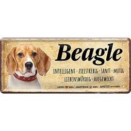 Tin Sign with Saying and Motif Dog "Beagle" Decorative Dog Sign House Entrance Gate Gift for Birthday or Christmas for All Dog Owners 28 x 12 cm