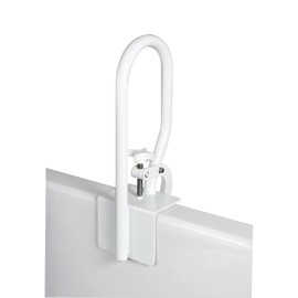 Carex White Bathtub Rail - Grab Bars for Bathroom, Bathtubs & Showers - Side Hand Grip Railing & Support - Shower Handle & Bath Tub Bar Clamps for Seniors & Elderly