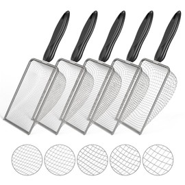 5pcs Soil Sifter Set for Gardening – Includes 2mm/2.8mm/3.8mm/4.3mm/5mm Garden Sifter for Soil, Handheld Compost Sifter for Dirt，Rocks, Heavy-Duty Shovel for Soil, Compost Sifting