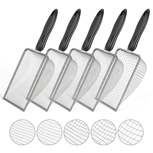5pcs Soil Sifter Set for Gardening – Includes 2mm/2.8mm/3.8mm/4.3mm/5mm Garden